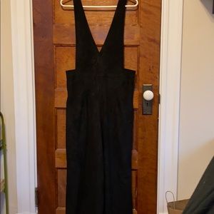 Very J Womens Faux-Suede V-Neck Solid Jumpsuit